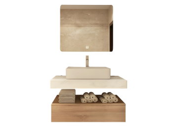 Modern Organic Bathroom Sink Vanity with mirror