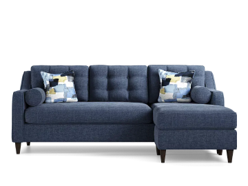 blue and white sofa