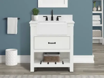 white farmhouse bath sink