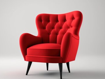 modern red living room chair