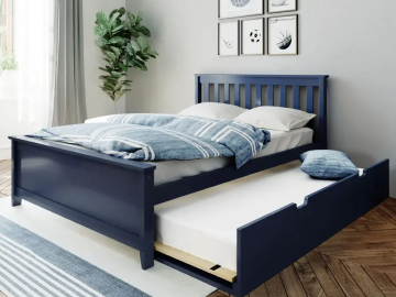 blue kids room bed