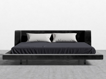 black scandinavian bedroom king size bed