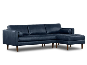 Navy Living Room leather sofa