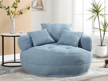 blue cozy sofa